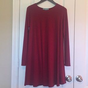 Crimson winter shift dress. Size medium